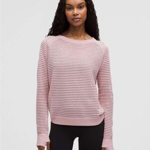 Lululemon Pointelle-Knit Cotton Sweater Pink Haze Size 2